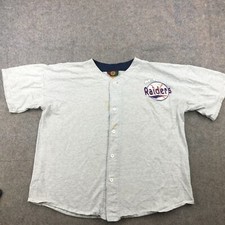 VTG Middle Tennessee State University Shirt Mens XL Gray Baseball Jersey Button