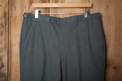 CHRISTIAN DIOR Monsieur Gray Wool Flat Front Trousers Dress Pants