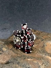 GENUINE GARNETS set in STERLING SILVER  MARCASITE Size 7 Free Shipping  