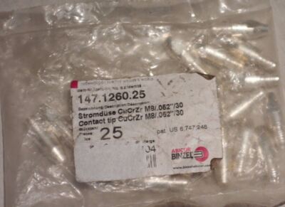 (25 Pcs) ABICOR BINZEL 147.1260. 25, CONTACT TIP M8/.052''/30