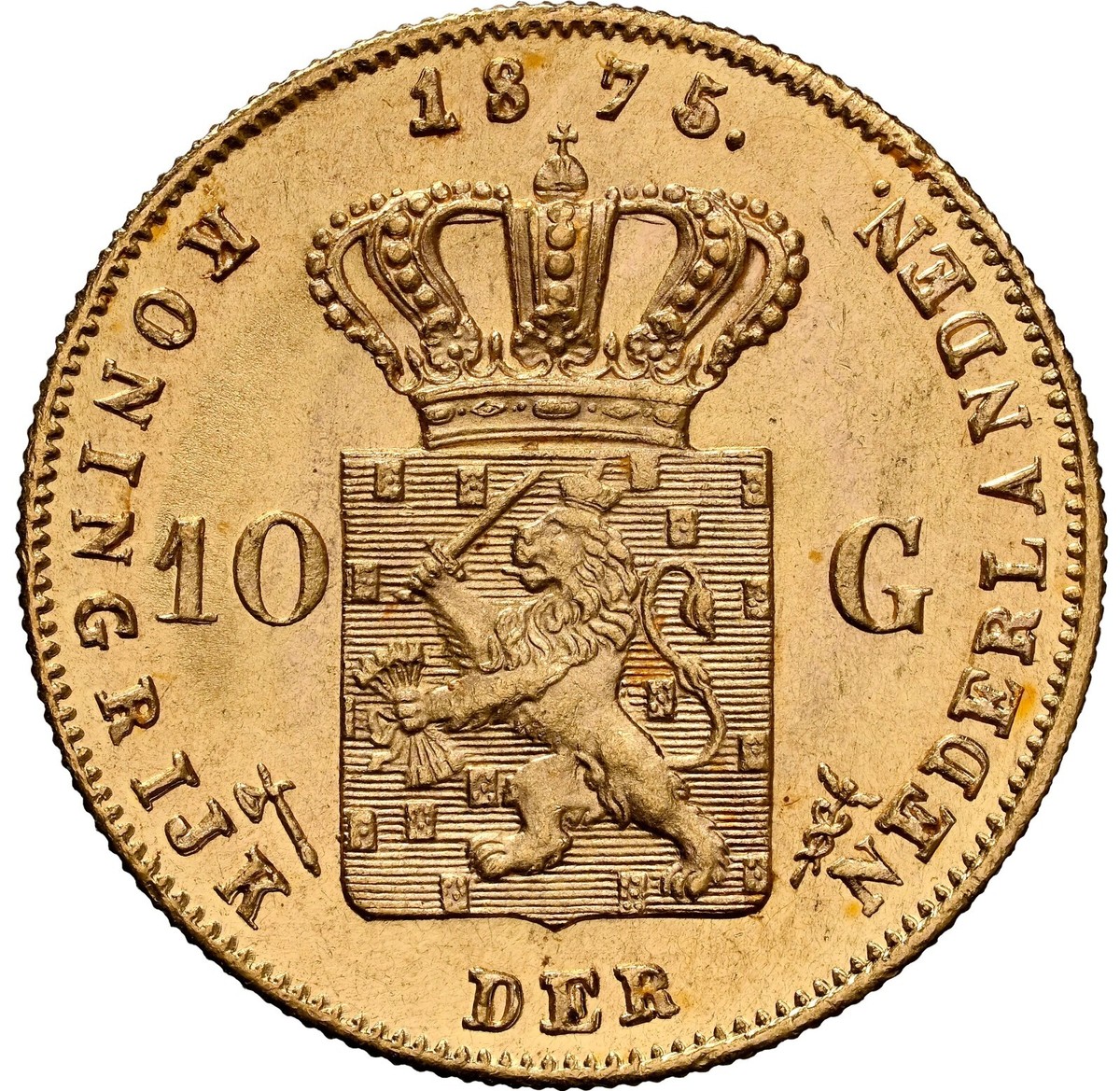 Netherlands - 1875 - Willem III - 10 Gulden - NGC MS67 - NONE