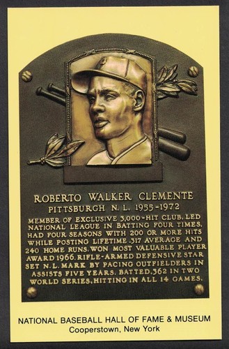 ROBERTO CLEMENTE ''NATIONAL BB HOF'' GELBE POSTKARTE 21.07.91 2 CLEMENTE BRIEFMARKEN