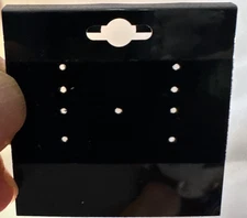 100 Pc Black Plastic Velvet Earring Card 2"x2" Hang Jewelry Display Cards Retail