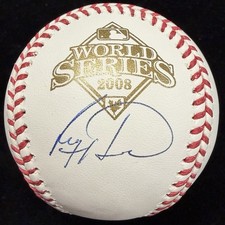 Ryan Howard Signed 2008 World Series Logo Baseball JSA Witness Holo Only