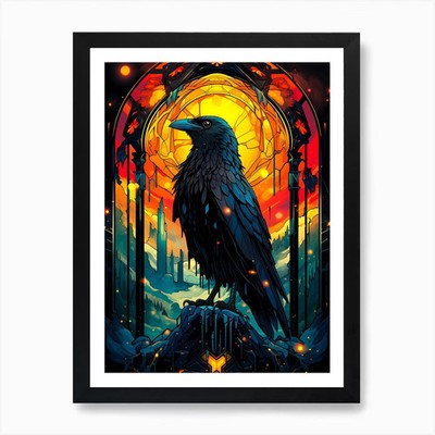 Rabe 1 Kunstdruck gerahmt Wandbild Poster Leinwanddruck Bild