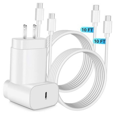 Samsung Super Fast Charger,25W Samsung Charger Fast Charging 10FT 2Pack White
