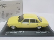 Minichamps 1:43 Mercedes Benz 230E 1982 Yellow Four Door Sedan Model