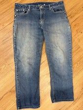 Y2k Carpi Jeans Size 10 Blue Denim with Cross Embroidered Pockets