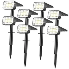 Solar Spot Lights Outdoor Waterproof IP65, [/100 LED/4 Modes] 8 Pack Cool White