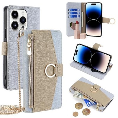 Wallet Case with Crossbody Strap Compatible for iPhone 15 Pro, Magnetic Handb...