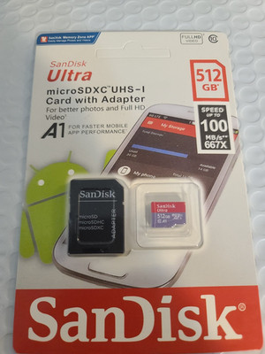 Brand New SanDisk 512GB Micro SD SDXC C10 4K HD A1 U1 UHS-I 120MB/s Memory Card