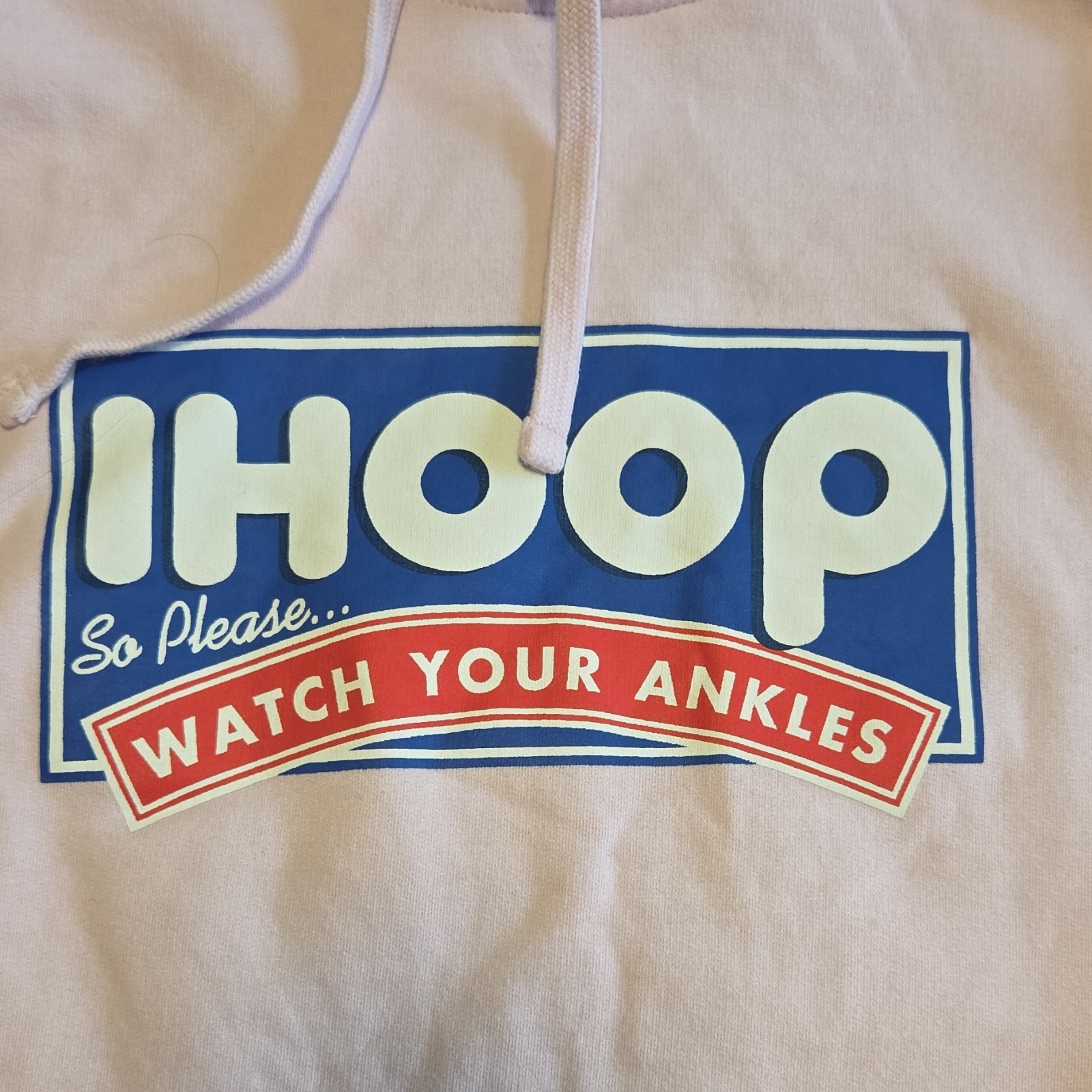 iHoop Watch Your Ankles Pink Graphic Hoodie Sweatshirt Medium Independent image 2