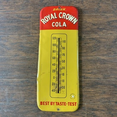 1950s Royal Crown Soda Metal Thermometer 26'' Vintage Advertising Nehi Company