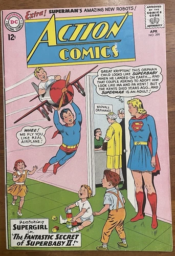 Vintage DC Action Comics book #299 April 1963 Silver Age 12¢ Superman Supergirl