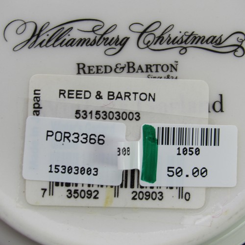 Reed & Barton Cream & Sugar Set, Winter's Garland, Williamsburg Christmas, Tags - Picture 3 of 18