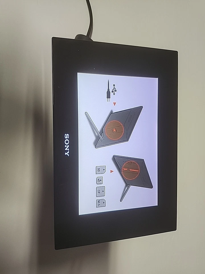 Sony S Frame DPF-D72N Digital Picture Frame Missing Stand - Image 3 of 4
