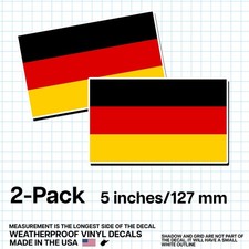Germany Flag Sticker 5 2-pack De Decal German Pride Vinyl Germany Flag Sticker 5 2-pack De Decal German Pride Vinyl