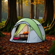 Instant Pop Up Camping Tent 4 Person Green Easy Pop Up Tent Waterproof Automatic