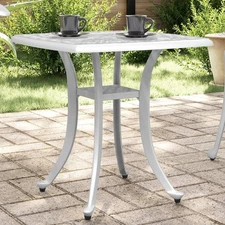 Garden Table White Cast Aluminum Small Lightweight Garden Table