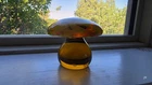 Blenko Glass Mushroom Amber and Yellow UV Glow