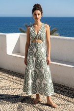 Zara Cutwork Embroidery Dress with Knot Size L