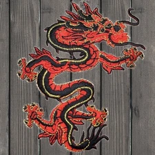Red Dragon Embroidered Patch — Iron On
