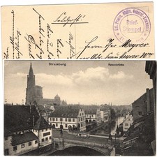 1917 Strasbourg Alsace Raven Bridge Field Post
