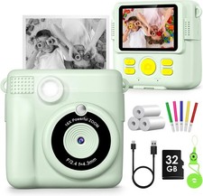 Kids Camera Instant Print,1080P Digital With 32GB Card For Best Birthday Gift