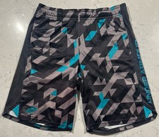 Under Armour Boys Athletic Shorts Youth Boys Large YLG Geometric Print Loose Fit