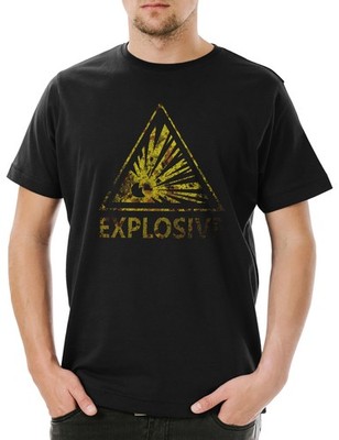 Caution Explosive Vintage Logo Sign Herren T-Shirt Warning Danger Explosion TNT