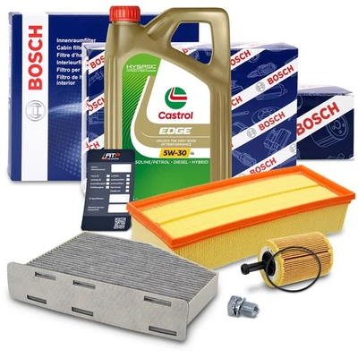 BOSCH KIT DE RÉVISION + 5L CASTROL 5W-30 LL POUR SEAT ALTEA 5P 1.9 2.0 TDI - Photo 1/4