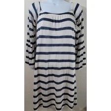 VaVa Joy Han Blue White Stripe Lined Shift Dress Small New With Tags Lightweight