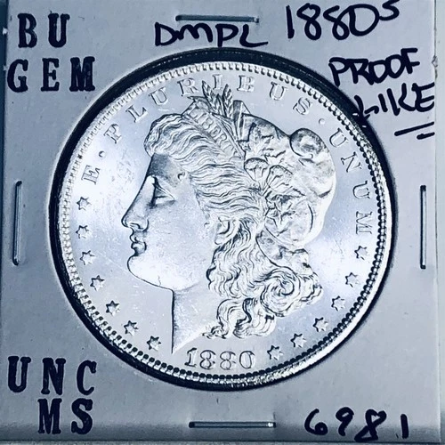 1880 S BU GEM MORGAN SILVER DOLLAR UNC MS+++ U.S. MINT RARE COIN 6981