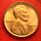 1947-P Lincoln Wheat Cent Penny GEM RED BU From an Original Bank Roll
