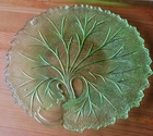 Indiana Glass Pebble Leaf Uranium Plate Twiggy Green Depression Glass