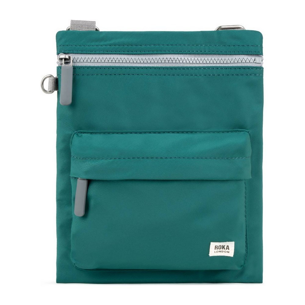 Roka Chelsea B Recycled Nylon Pocket Sling Bag Teal