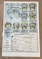 Military Diamond Sales rings 1984 print ad vintage comic art promo 1980s retro