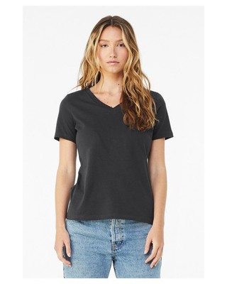 Bella + Canvas 6405 Ladies 100% Cotton T Shirt Relaxed Fit Jersey V-Neck T-Shirt