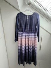 Navy Blue and Pink Pleated Midi Dress Size XL Excellent Condition Tk Max