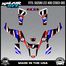 Graphics Kit for Suzuki ATV LTZ400 (2003-2008) Razor Series - RED-BLUE