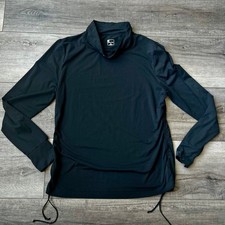Title Nine Black Long Sleeve Ruching Pullover Active Performance Golf Top