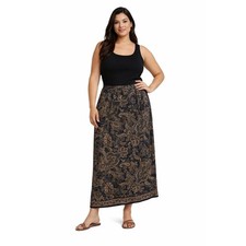 Talbots Skirt Women  s 8 Silk Paisley Maxi Lined Wrap Blue Tan Nude VTG