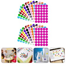 420 Pcs Round Circle Stickers Adhesive Colorful Colored for Labeling