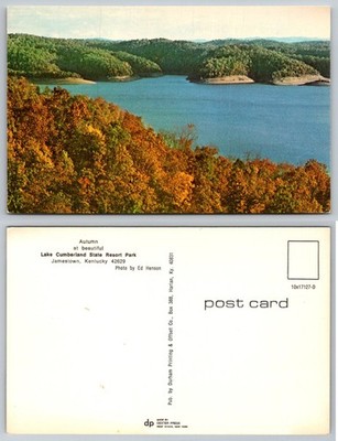 Lake Cumberland KY Postcard Autumn Scenic View Jamestown Kentucky Dexter Press