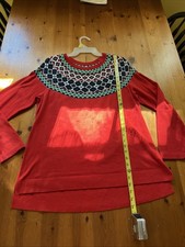 Crown & Ivy Ladies Size Large Red Yoke Sweater