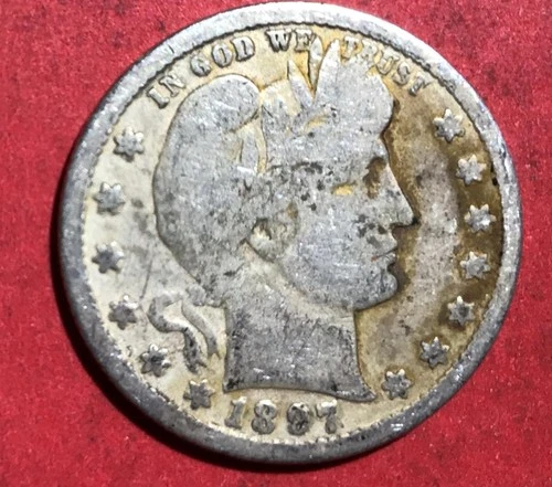 1897O US Barber SILVER Quarter "New Orleans" Mint! Semi Key Date! VG Details!