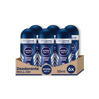 NIVEA MEN Protect & Care Roll-On Deo Antitranspirant 6 x 50 ml Herren 48h Schutz