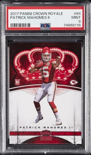 2017 PANINI CROWN ROYALE #84 PATRICK MAHOMES II ROOKIE RC PSA 9