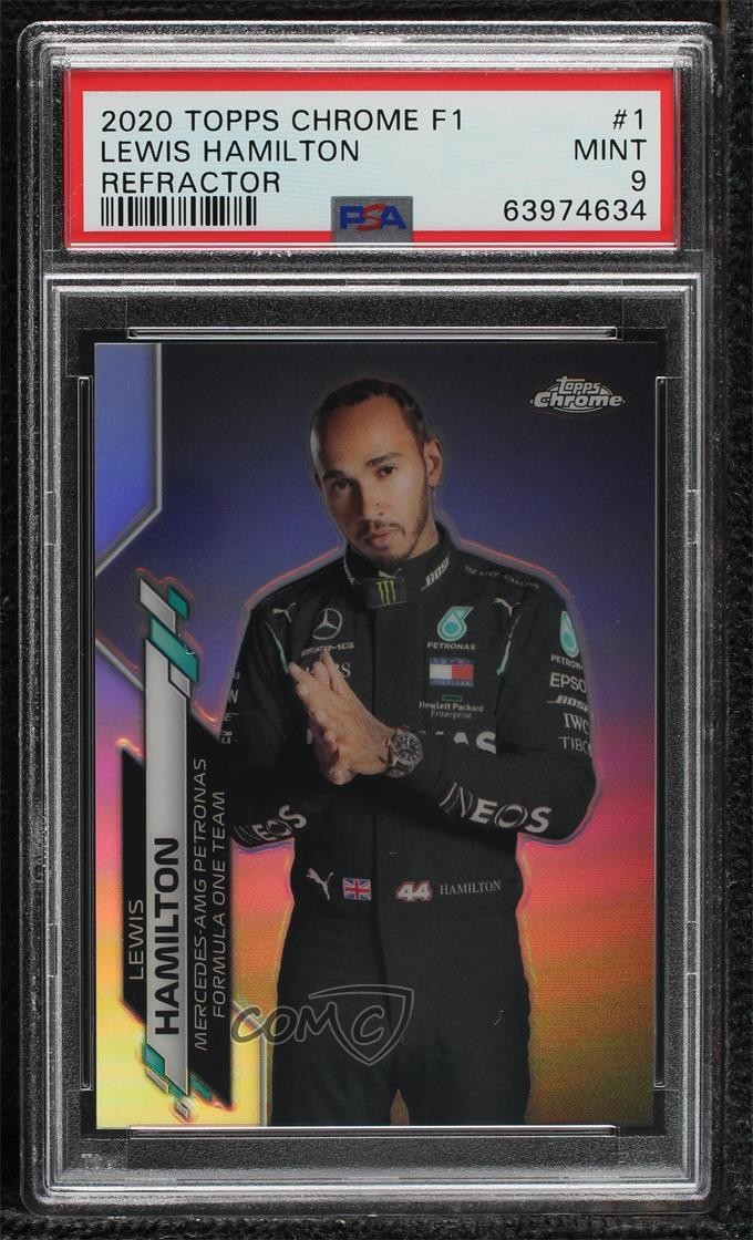 2020 Topps Chrome Formula 1 F1 Racers Refractor Lewis Hamilton #1 PSA 9 MINT ux8
