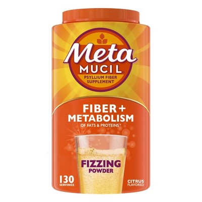 Fizzy Fiber Supplement + Metabolism, Plant Based Psyllium Fiber Powder with B12